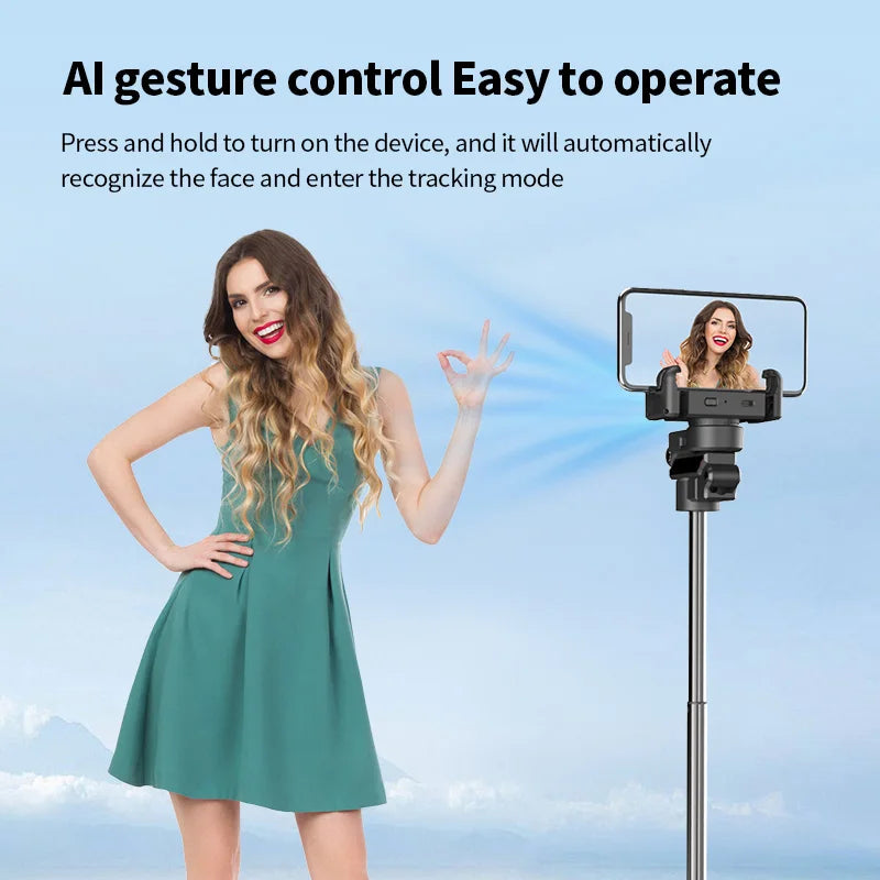 Smart 360° AI Tracking Gimbal – Complete Vlog Kit