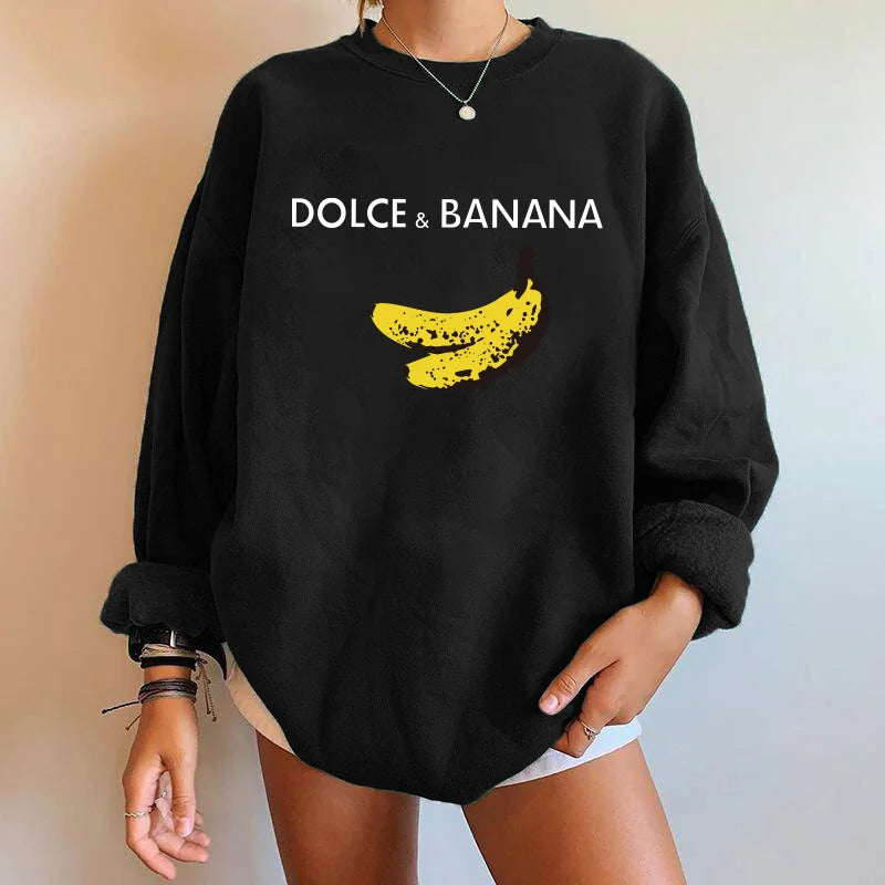 Dolce & Banana Oversized Graphic Sweatshirt – Casual Pullover