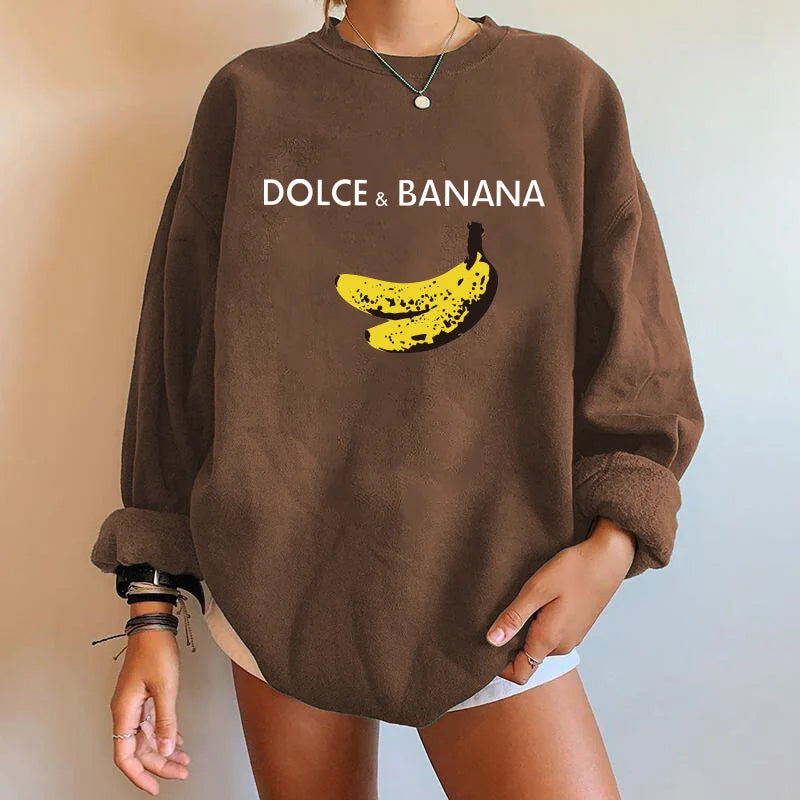 Dolce & Banana Oversized Graphic Sweatshirt – Casual Pullover