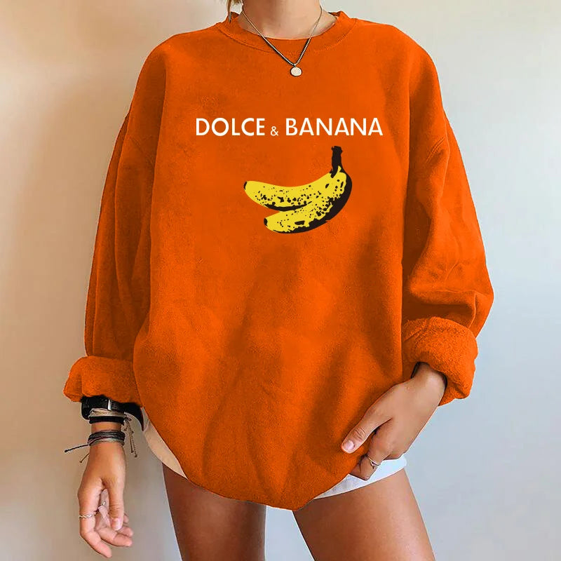 Dolce & Banana Oversized Graphic Sweatshirt – Casual Pullover