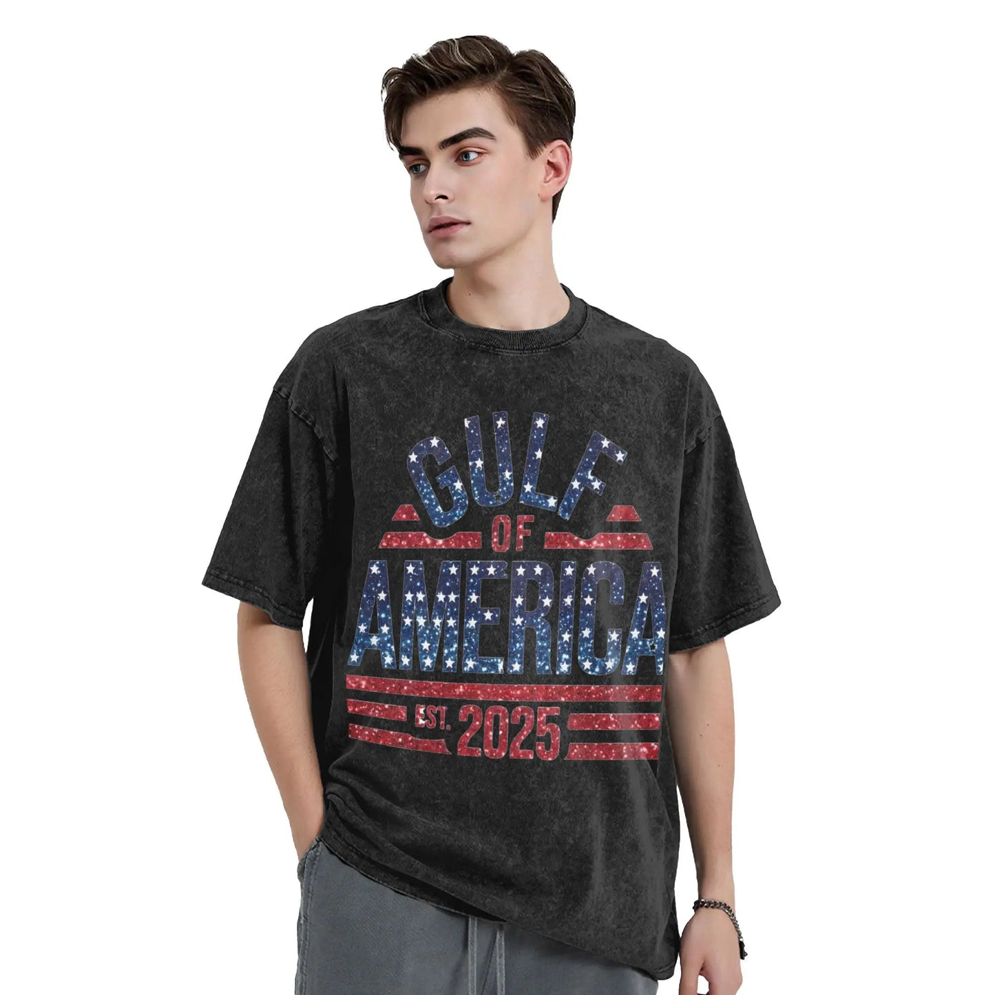 Gulf of America 2025 Oversized Unisex T-Shirt – Vintage Washed