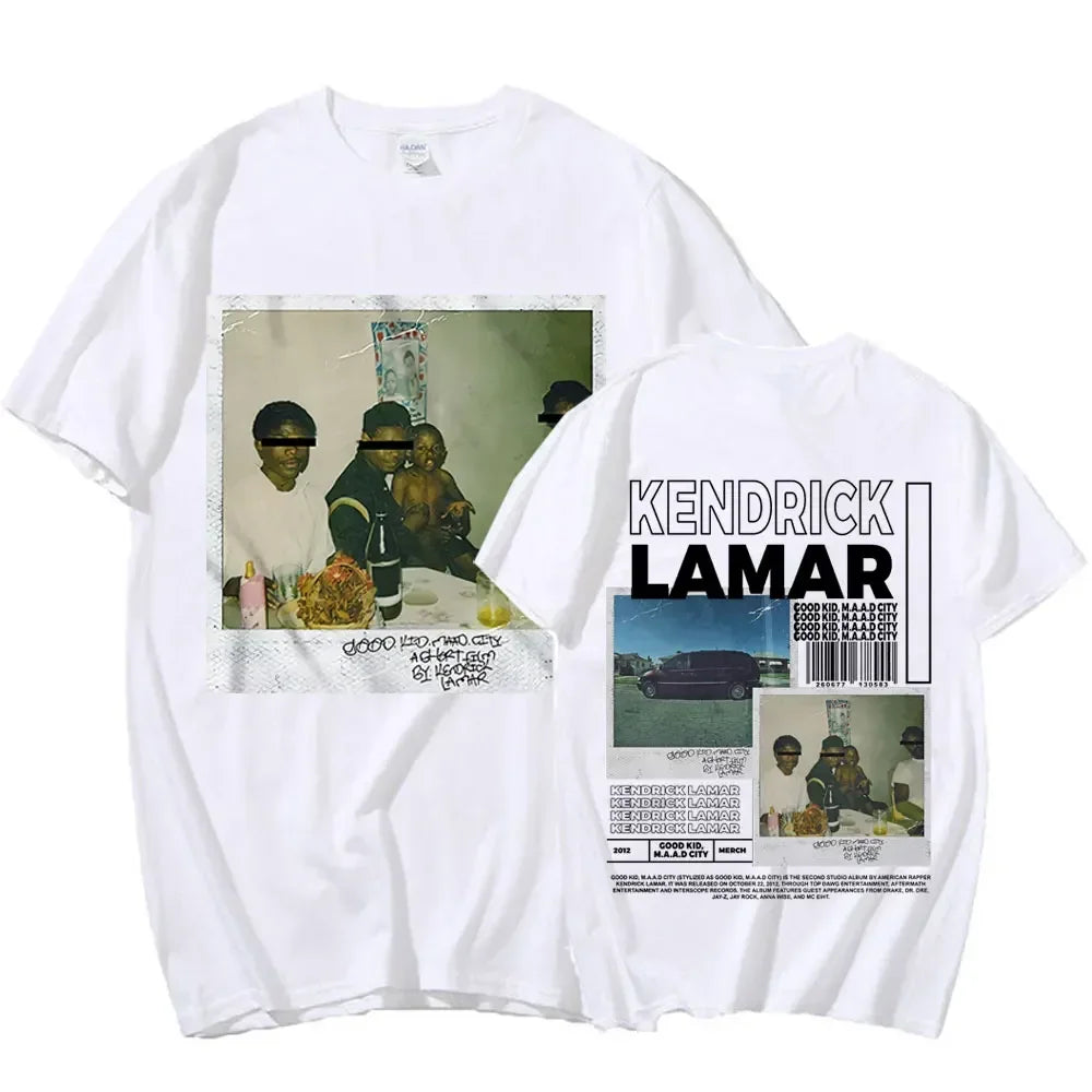 Kendrick Lamar Good Kid Hip Hop Graphic Short Sleeve Oversized T-shirt